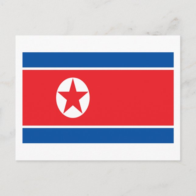 Flagge Nordkoreas Postkarte (Vorderseite)