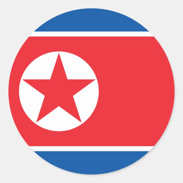 Flagge Nordkoreas Runder Aufkleber (Vorderseite)