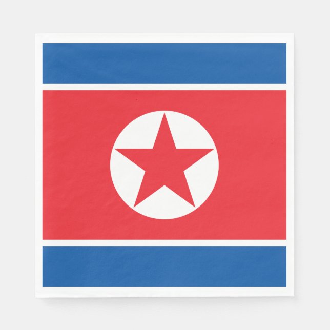 Flagge Nordkoreas Serviette (Vorderseite)
