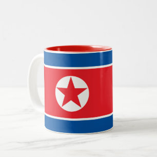 Flagge Nordkoreas Zweifarbige Tasse
