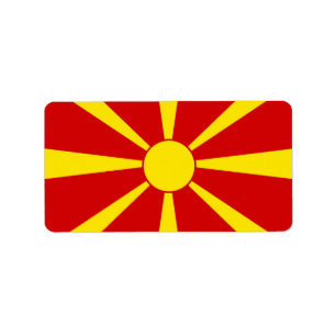 Flagge Nordmakedonien Adressaufkleber