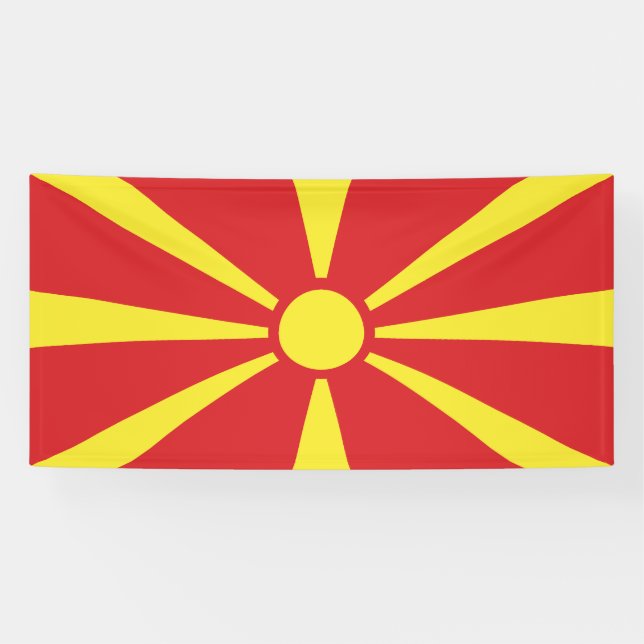 Flagge Nordmakedonien Banner (Horizontal)