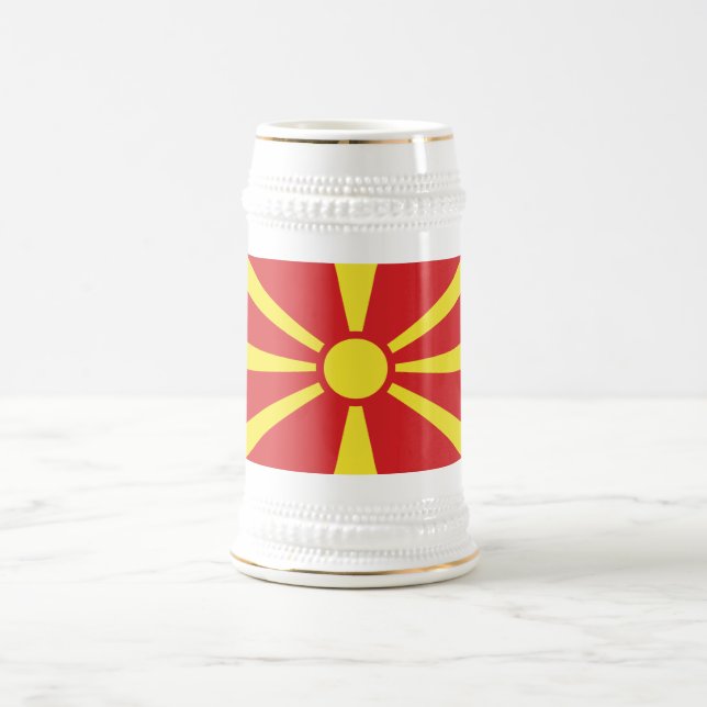 Flagge Nordmakedonien Bierglas (Mittel)