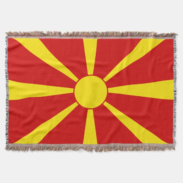 Flagge Nordmakedonien Decke (Vorderseite)