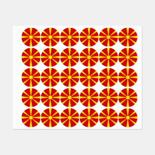 Flagge Nordmakedonien Etiketten