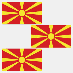 Flagge Nordmakedonien Etiketten