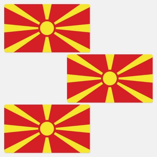 Flagge Nordmakedonien Etiketten (Gruppe)