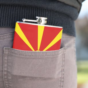 Flagge Nordmakedonien Flachmann