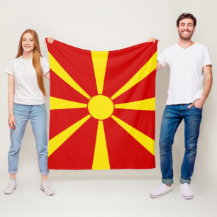 Flagge Nordmakedonien Fleecedecke