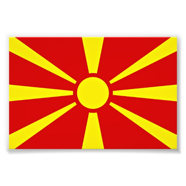 Flagge Nordmakedonien Fotodruck (Vorne)