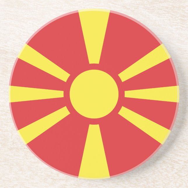 Flagge Nordmakedonien Getränkeuntersetzer (Vorne)