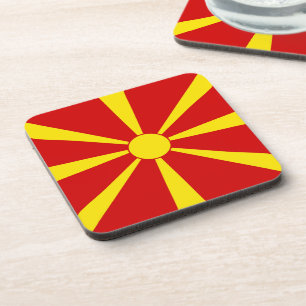 Flagge Nordmakedonien Getränkeuntersetzer