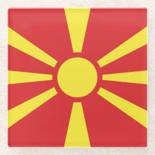 Flagge Nordmakedonien Glasuntersetzer