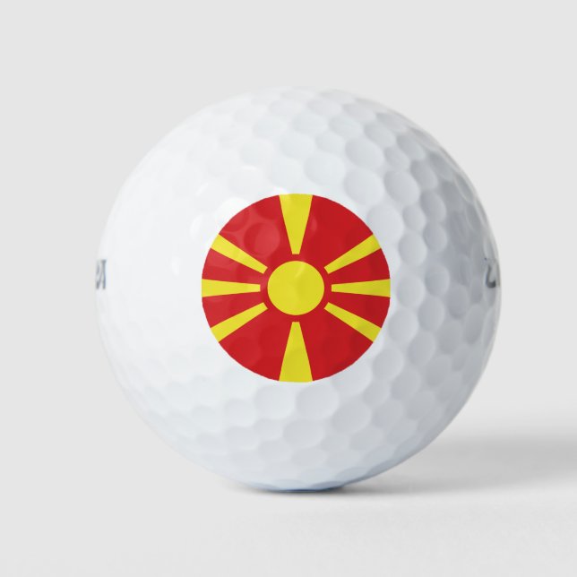Flagge Nordmakedonien Golfball (Vorderseite)