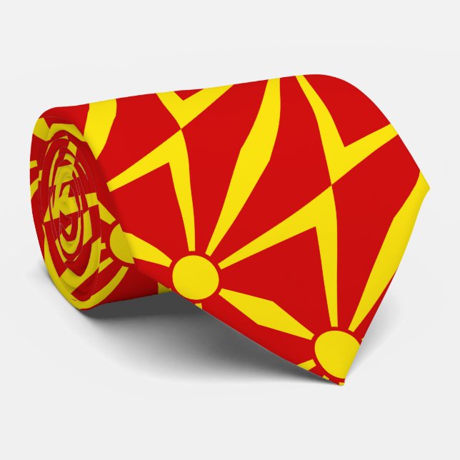 Flagge Nordmakedonien Krawatte (Gerollt)