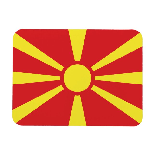 Flagge Nordmakedonien Magnet (Horizontal)