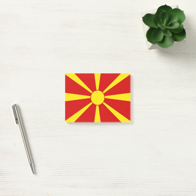 Flagge Nordmakedonien Post-it Klebezettel (Büro)