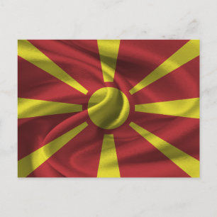 Flagge Nordmakedonien Postkarte