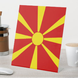 Flagge Nordmakedonien Sockelschild