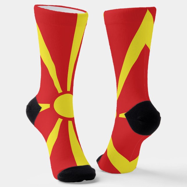 Flagge Nordmakedonien Socken (Gewinkelt)