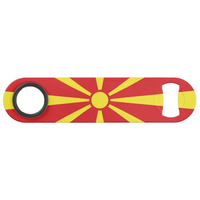 Flagge Nordmakedonien Speed Flaschenöffner (Vorderseite (Horizontal))