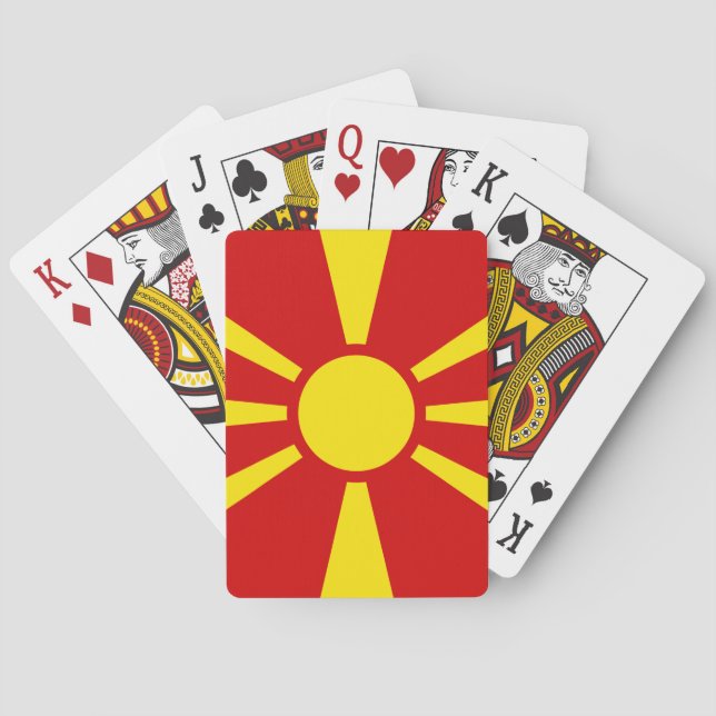 Flagge Nordmakedonien Spielkarten (Rückseite)