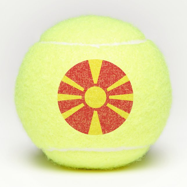 Flagge Nordmakedonien Tennisbälle (Vorderseite)