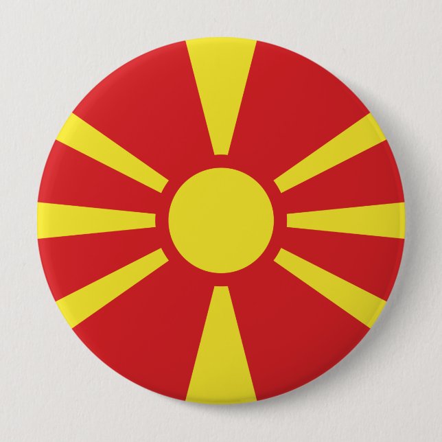 Flagge Nordmakedoniens Button (Vorderseite)