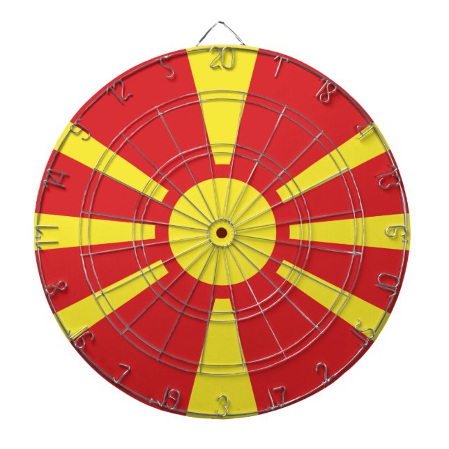 Flagge Nordmakedoniens Dartscheibe (vorne)