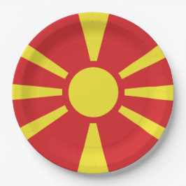 Flagge Nordmakedoniens Pappteller