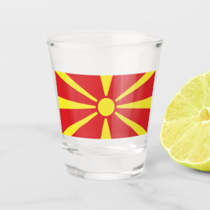 Flagge Nordmakedoniens Schnapsglas