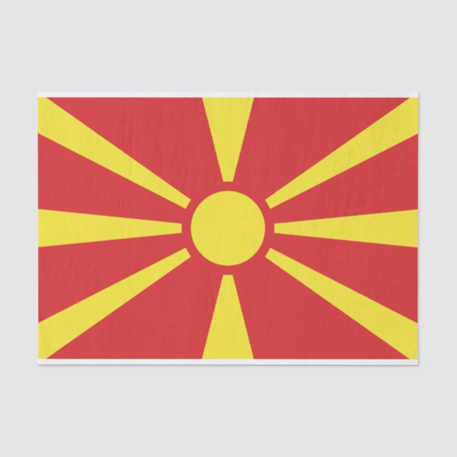 Flagge Nordmakedoniens Seidenpapier (Vorderseite)