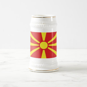 Flagge Nordmazedoniens Bierglas