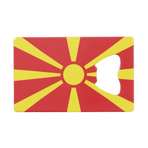 Flagge Nordmazedoniens Geldbeutel Flaschenöffner