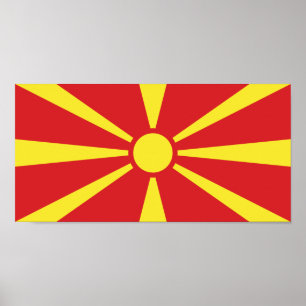 Flagge Nordmazedoniens Poster