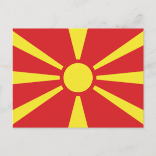 Flagge Nordmazedoniens Postkarte