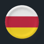 Flagge Nordossetiens Pappteller<br><div class="desc">Patriotische Flagge von Nordossetien Alania.</div>