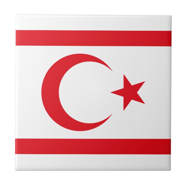 Flagge Nordzyperns Fliese (Vorderseite)