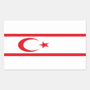 Flagge Nordzyperns Rechteckiger Aufkleber