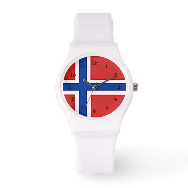 Flagge Norwegens Armbanduhr (Vorderseite)