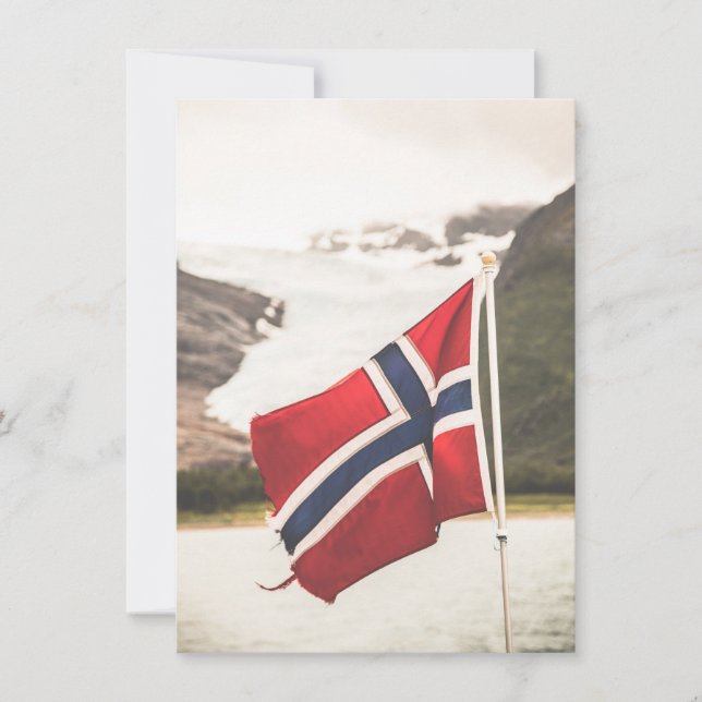 Flagge Norwegens Fotokarte (Vorderseite)