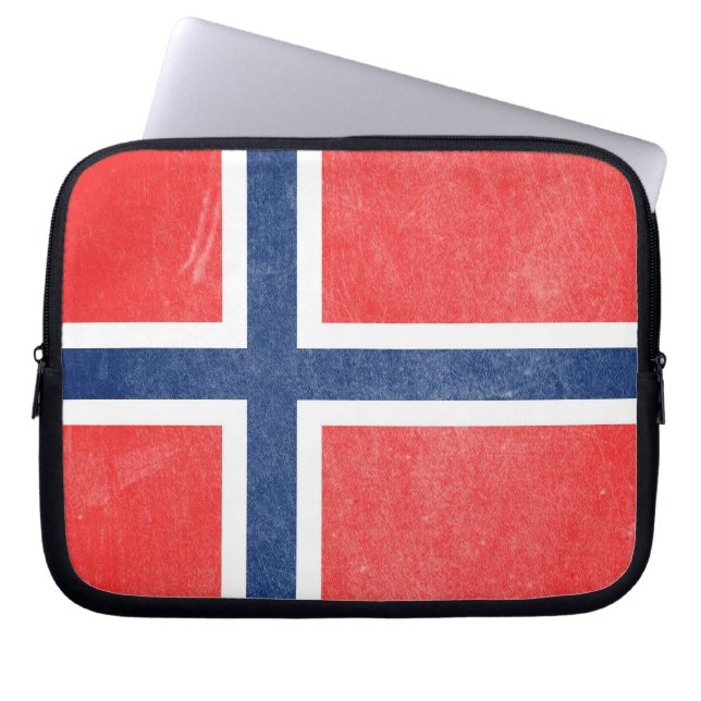 Flagge Norwegens Grunge Laptopschutzhülle (Vorderseite)