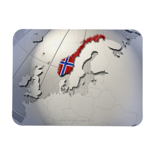 Flagge Norwegens Magnet (Horizontal)