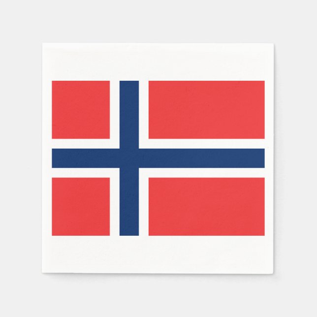 Flagge Norwegens Papier Napkins Serviette (Vorderseite)