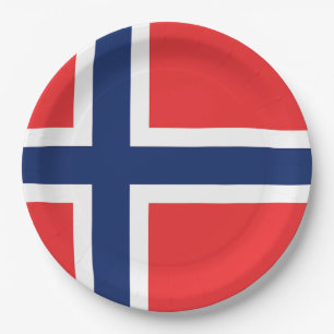 Flagge Norwegens Pappteller