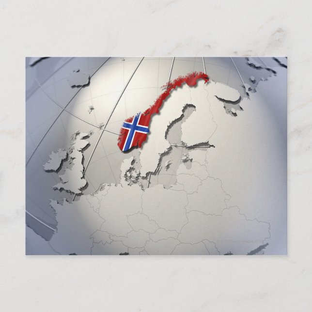 Flagge Norwegens Postkarte (Vorderseite)