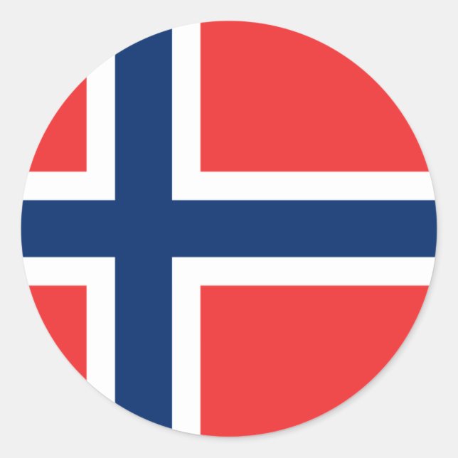 Flagge Norwegens Runder Aufkleber (Vorderseite)