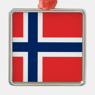 Flagge Norwegens Silbernes Ornament