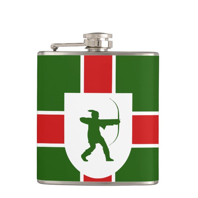 Flagge Nottinghamshire Hip Flask Flachmann (Vorderseite)