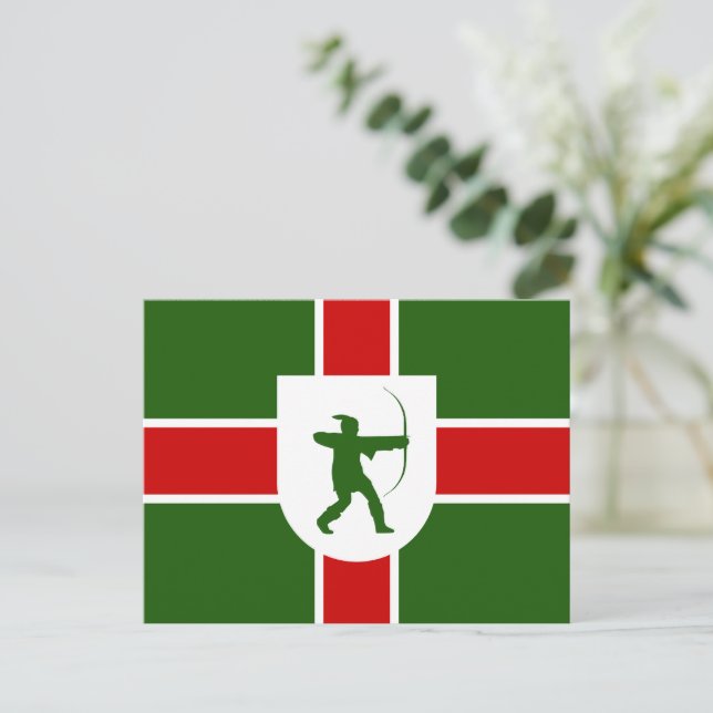 Flagge Nottinghamshire Postkarte (Stehend Vorderseite)